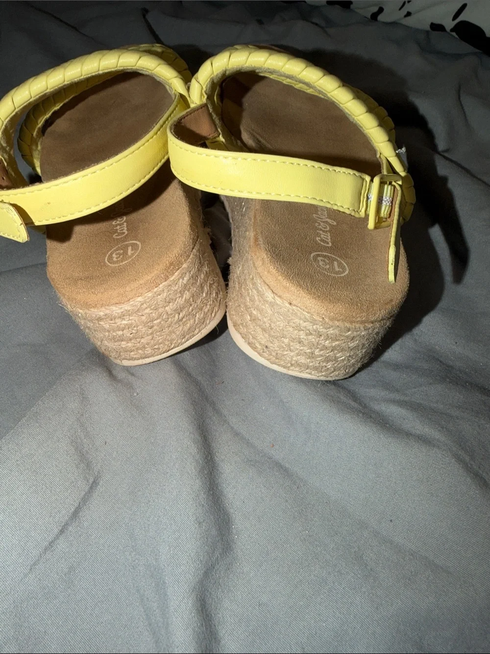 Cat & Jack Bright Yellow Braided-Strap Kids Sandals